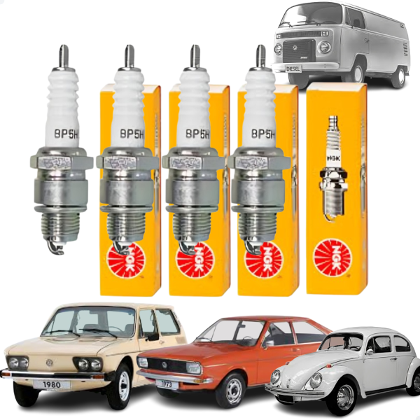 04 Velas Ignição Original Ngk Vw Gol Kombi Variant Fusca
